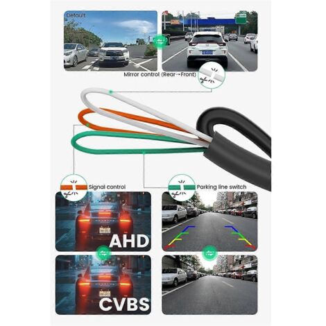 Caméra de recul fisheye 170° 1920 x 1080P pour voiture AHD CBVS 720P (A)--