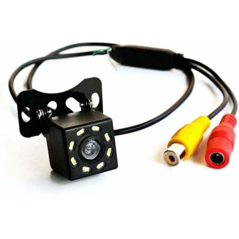 Caméra de recul HD CCD 8 LED Vision nocturne 170° Mini caméra de recul 12 V CC (avant ou arrière)