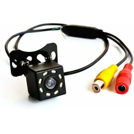 Caméra de recul HD CCD 8 LED Vision nocturne 170° Mini caméra de recul 12 V CC (avant ou arrière)