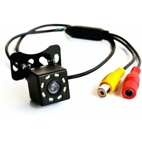Caméra de recul HD CCD 8 LED Vision nocturne 170° Mini caméra de recul 12 V CC (avant ou arrière)