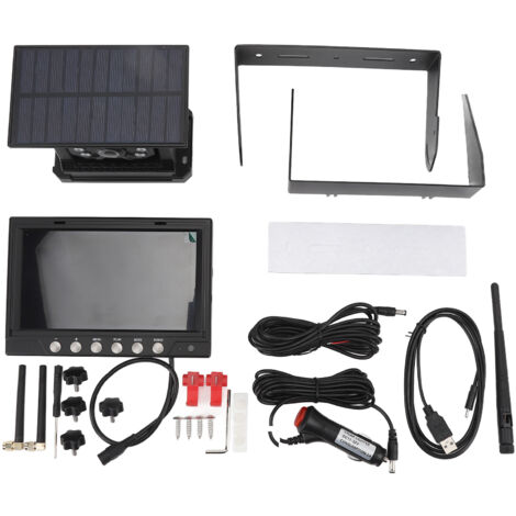 Caméra de recul magnétique solaire sans fil haute définition avec écran IPS de 7 pouces pour camions, camping-cars, remorques et voitures