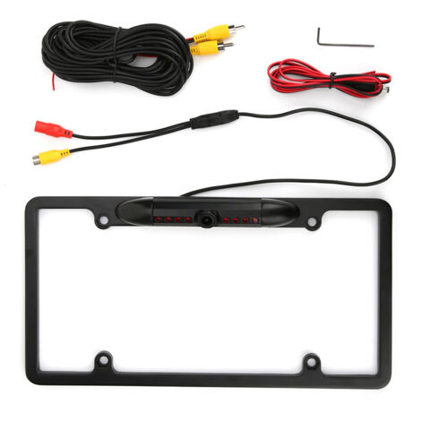 Caméra de recul pour plaque d'immatriculation américaine, vision nocturne infrarouge grand Angle, assistance inversée, électrophorèse noire