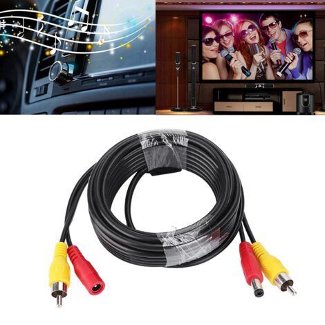 Caméra de recul voiture analogique RCA 12V avec câble vidéo et alimentation intégrée (5 mètres)