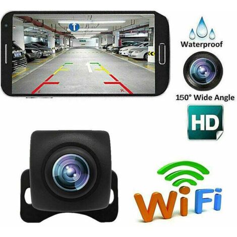 Caméra de recul WiFi grand angle avec vision nocturne Starlight, rétroviseur électronique, caméra vidéo de surveillance en temps réel, noire