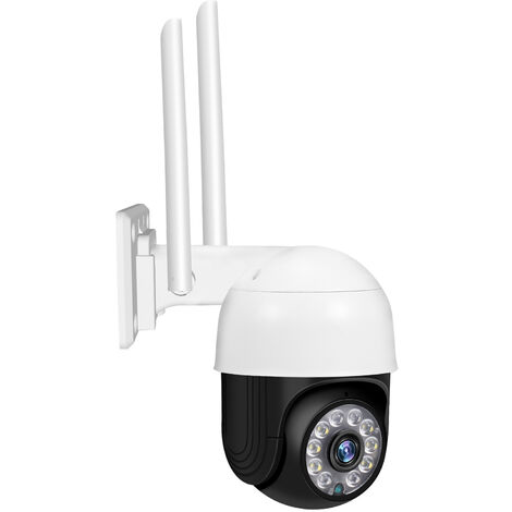 Camera de securite 2MP PTZ exterieure 1080P HD Camera de surveillance WiFi sans fil Prise en charge de la vision nocturne, detection de mouvement, audio bidirectionnel, modele : prise UE