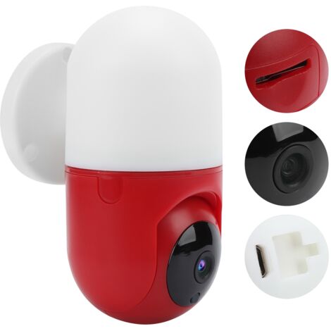 Caméra de sécurité extérieure 1080P avec projecteur intégré, détecteur de mouvement, sirène et vision nocturne, pour prise européenne