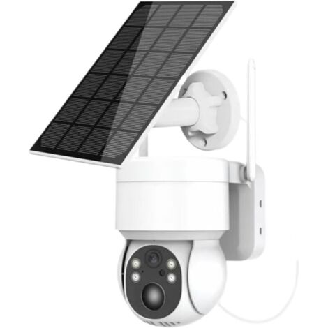 Caméra de sécurité extérieure Caméra Solaire HD sans Fil caméra IP PTZ avec Panneau Solaire et Batterie Rechargeable caméra de sécurité de Surveillance vidéo CCTV 4MP à la Maison, allée, Couloir