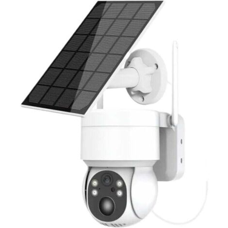 Caméra de sécurité extérieure Caméra Solaire HD sans Fil caméra IP PTZ avec Panneau Solaire et Batterie Rechargeable caméra de sécurité de Surveillance vidéo CCTV 4MP à la Maison, allée, Couloir