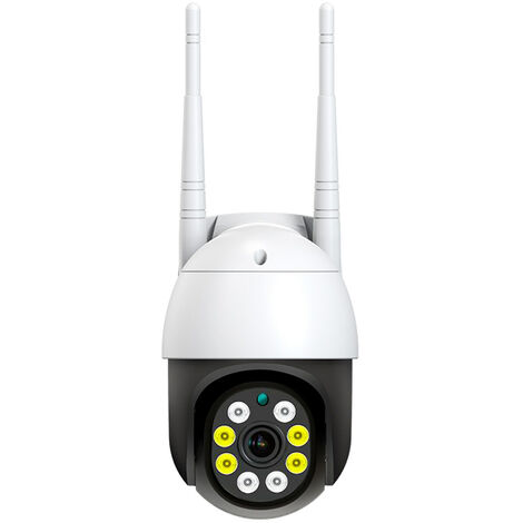 Caméra de sécurité extérieure, caméras d'extérieur WiFi sans fil panoramiques 720P pour système de sécurité domestique avec vue à 360°, vision nocturne, audio bidirectionnel, détection de mouvement, a