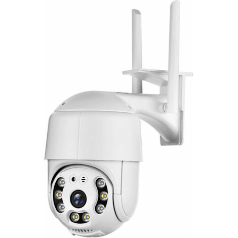 Caméra de sécurité extérieure PTZ, caméra de surveillance domestique 1080p avec panoramique/inclinaison, vision nocturne couleur, audio bidirectionnel, détection de mouvement, IP66 résistant aux intem