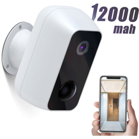 Caméra de sécurité extérieure sans fil LTTENY avec Wi-Fi, alimentée par batterie rechargeable, vision nocturne 1080p, étanche, détection de mouvement PIR, audio bidirectionnel, compatible avec le stoc