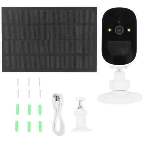 Caméra de Sécurité Extérieure Solaire 1080P WiFi Vision Noire Surveillance Sans Fil