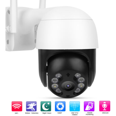 Caméra de Sécurité Extérieure Wifi 1080P avec Détection Humaine et Vision Nocturne en Couleur, PTZ, IP66 Étanche
