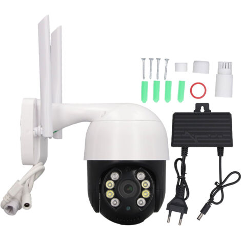 Caméra de Sécurité Extérieure WiFi 1080P avec Projecteur, Détection IA, Vision Nocturne Couleur, Alarme, 100‑240V EU Plug