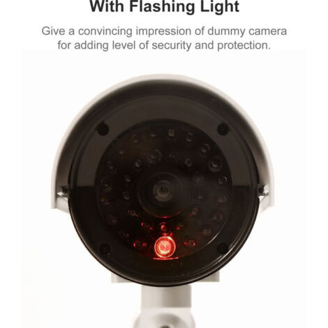 Caméra de sécurité factice surveillance simulée avec lumière clignotante pour usage intérieur et extérieur pour avertissement à domicile ou en entreprise