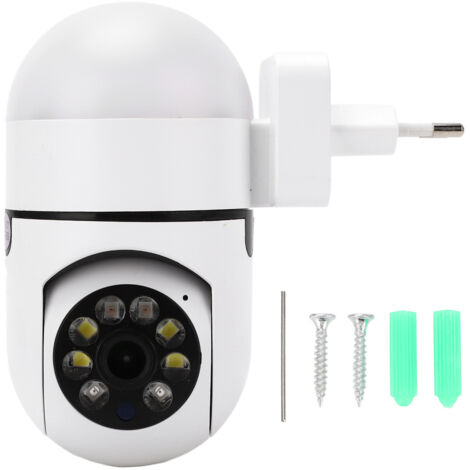 Caméra de Sécurité Sans Fil 2MP Vision Nocturne 360° pour Maison, Alimentation 110‑240V Prise UE