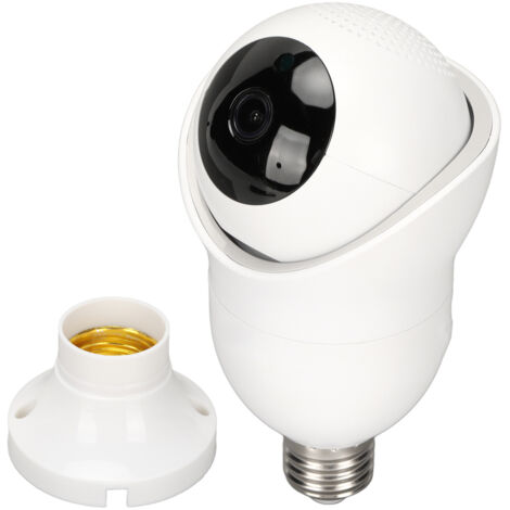 Caméra de Sécurité WiFi 360° avec Interphone, Vision Nocturne et Douille E27 pour Domicile