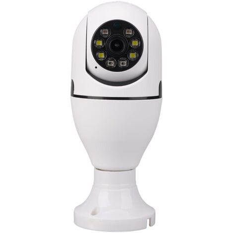 Caméra de sécurité WiFi, caméra sans Fil à 360 degrés 1280x720 pour Ampoules avec détection de Mouvement, bidirectionnel et Connexion à Plusieurs appareils