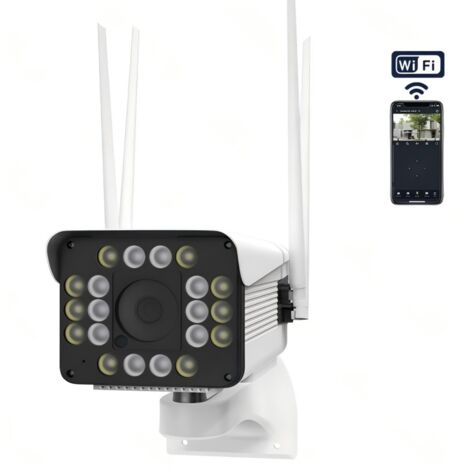 Caméra de sécurité WiFi de type balle à l’œil noir, étanche IP65, vision nocturne, surveillance à distance