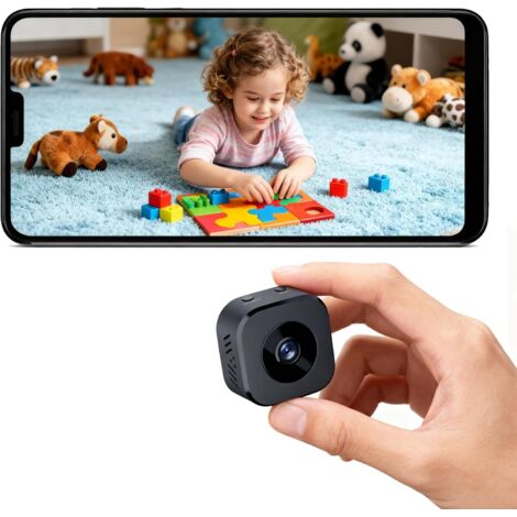 Caméra de sécurité WiFi HD 1080P pour intérieur et extérieur adaptée aux bébés/animaux/nounous visualisation à distance avec application mobile iOS et Android (vidéo uniquement)