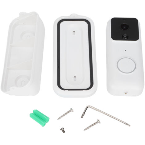 Caméra de Sonnette Vidéo WiFi HD, Angle Large, Audio Bidirectionnel, Sans Fil