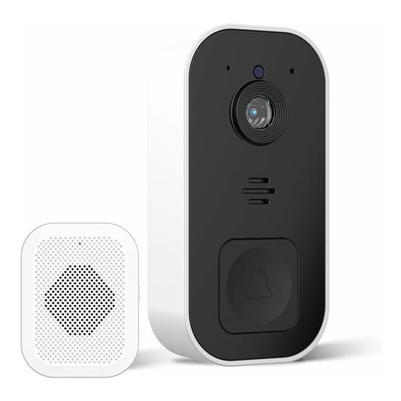 Sunxury - Caméra de sonnette WiFi sans fil, sonnette vidéo de sécurité intelligente, sonnette d'interphone hd, sonnette domestique rechargeable avec