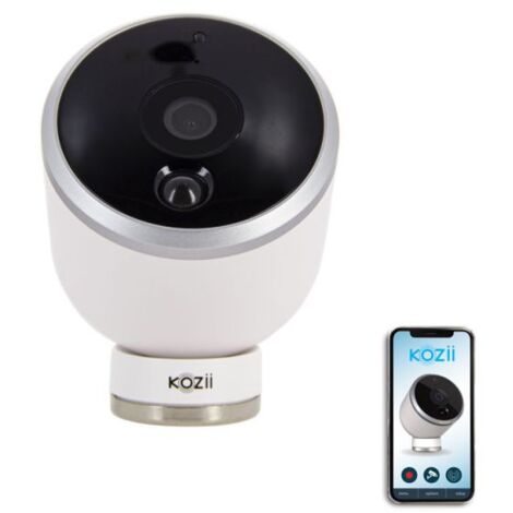 Caméra de surveillance connectée orientable Full HD 1080p – Détecteur de mouvement IP54 – Vision nocturne 30m – Angle de 100° – KCAMR1080IP – Kozii