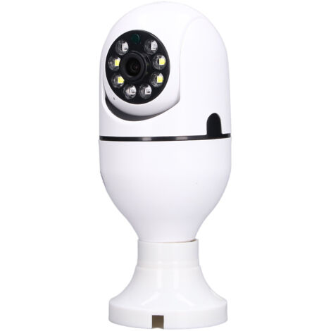 Caméra de Surveillance E27 avec Détecteur de Mouvement, Vision Nocturne HD, Interphone Bidirectionnel, Compatible App Tuya