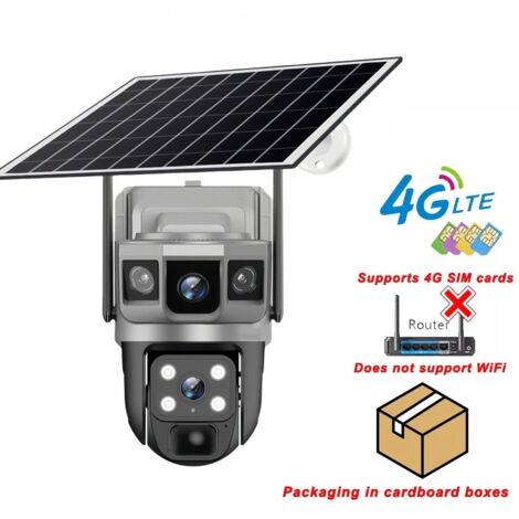 Caméra de surveillance et de détection de mouvement à énergie solaire, caméra dôme haute résolution, caméra avec détection humaine