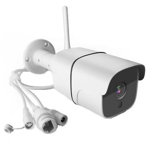 Caméra de surveillance extérieure 1080p Wi-Fi, vision nocturne infrarouge, détection de personnes et de bruit