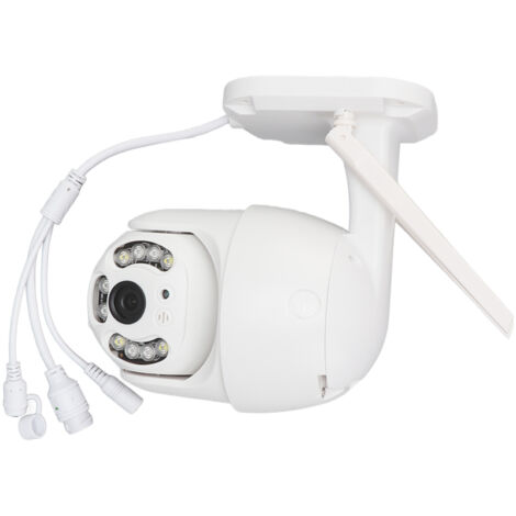 Caméra de surveillance extérieure 3MP sans fil, vision nocturne double éclairage, rotation panoramique 360°, étanche IP66, alimentation secteur 100‑240V, installation murale facile