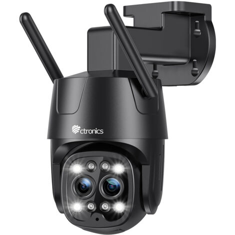 Caméra de surveillance extérieure 4MP 2.5K – Double objectif – Suivi auto du zoom – Détection humaine – Vision nocturne couleur 6X zoom hybride