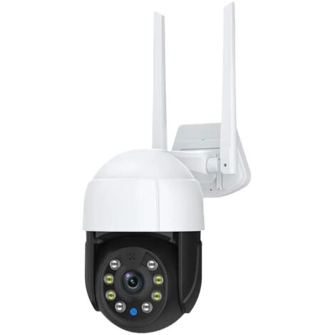 Caméra de surveillance extérieure, caméra de surveillance WiFi extérieure à 360°, vision nocturne couleur, surveillance haute définition, audio bidirectionnel, étanche IP65.