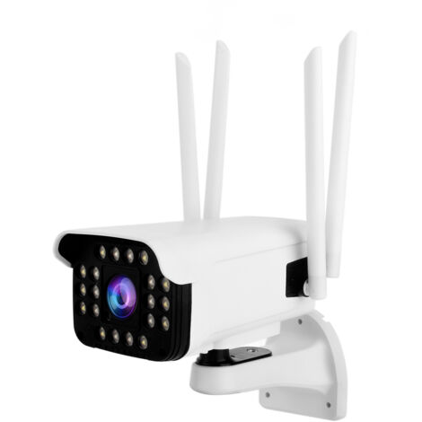 Caméra de surveillance extérieure PTZ 1080P WiFi avec détection de mouvement et vision nocturne, audio bidirectionnel, étanche IP66, pour prise EU