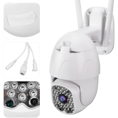 Caméra de Surveillance Extérieure WiFi 1080P 2.5 Pouces Rotation 355° Détection de Mouvement IP66 Alimentation 110‑240V pour Domicile