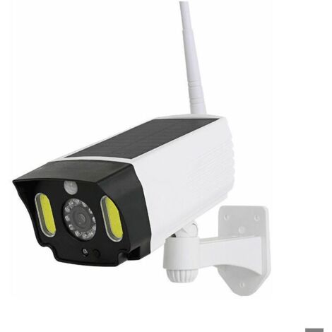 Caméra de surveillance factice - KCVV - LED étanche - Détecteur de mouvement - Solaire - Blanc