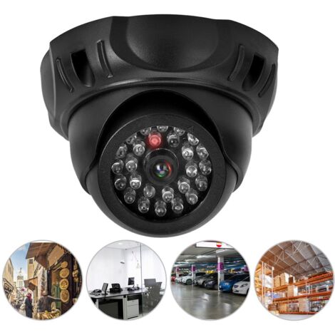 Caméra de Surveillance Fausse Dôme avec Effet Lumineux LED - Dissuasion Antivol