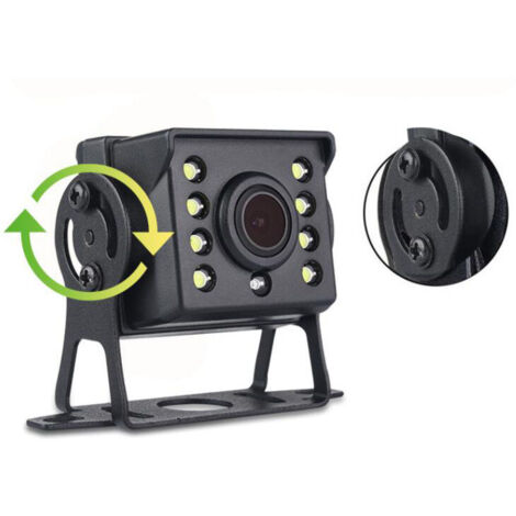 Caméra de surveillance interieur / exterieur Caméra de recul sans fil pour véhicule 2,4 GHz, moniteur LCD 9 pouces pour camion, bus, camping-car, remorque, pelle, 12 V-24 V, angle 120 °