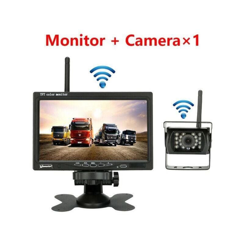 Anpviz - Caméra de surveillance interieur / exterieur Caméra de recul sans fil pour véhicule, moniteur lcd 7 pouces pour camion, Bus, camping-car,