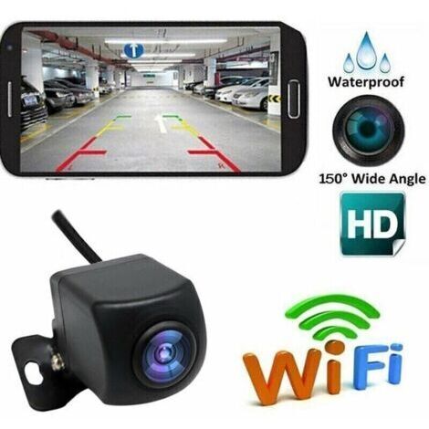 Caméra de surveillance interieur / exterieur,Caméra de recul sans fil HD WIFI Caméra de recul pour voiture, véhicules, caméra de recul WiFi avec vision nocturne, moniteur de recul sans fil LC