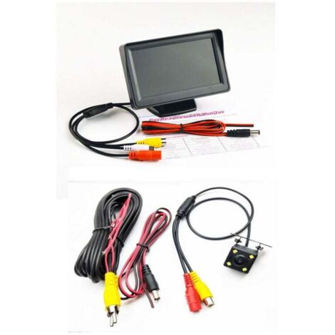 Caméra de surveillance interieur / exterieur,Kit de système de caméra de recul sans fil pour voiture / camion / fourgonnette / pick-up / camping-car 4.3 `` système de recul de vue arrière de