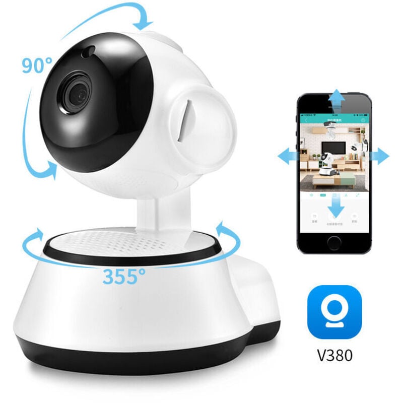 Camera de Surveillance panoramique V380 Pro IP WiFi, dispositif de securite domestique sans fil, enregistrement Audio, babyphone video d'interi