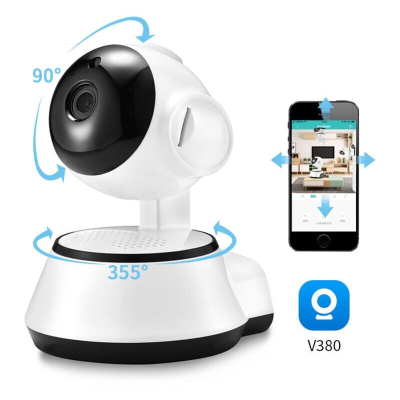 SNQ - Camera de Surveillance panoramique V380 Pro ip WiFi, dispositif de securite domestique sans fil, enregistrement Audio, babyphone video