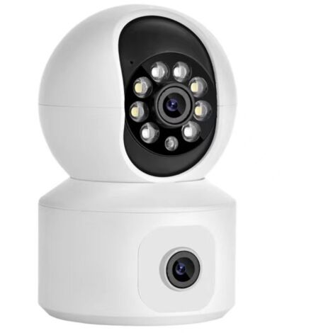 Caméra de surveillance rotative à 360° avec double objectif, intelligente