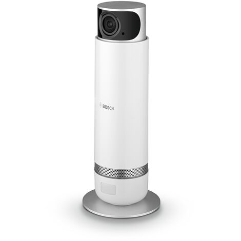 Caméra de surveillance sans fil Bosch Smart Home (WiFi, détection panoramique à 360° par rotation, compatible avec Alexa, pour utilisation intérieure)