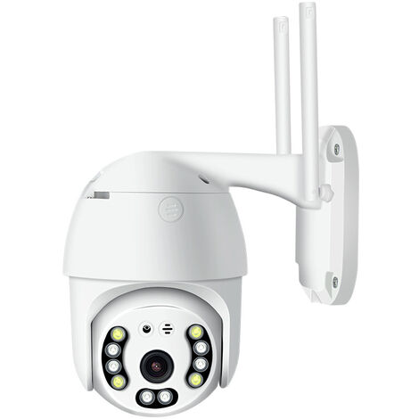 Caméra de Surveillance sans Fil Extérieure, WiFi Caméra IP avec Détection Humaine 4X Zoom Pan Tilt Vision Nocturne en Couleur Suivi Automatique Croisière Automatique Alarme pour Maison Sécurité
