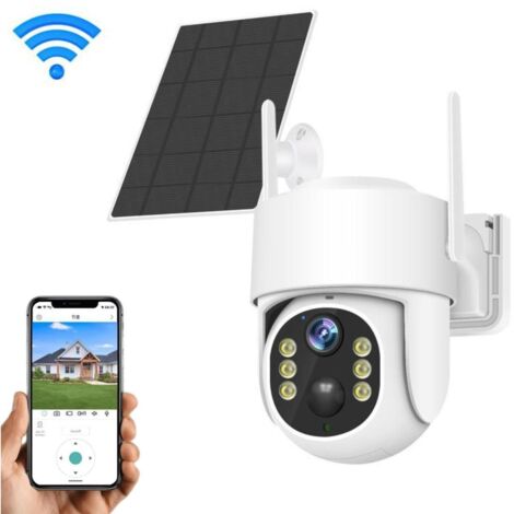 Caméra de surveillance solaire 4G/WIFI, moniteur haute définition 4MP, alarme, audio bidirectionnel (carte mémoire 32 Go incluse).