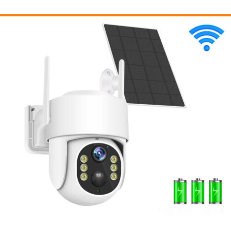 Caméra de surveillance solaire,détection humaine par IA,WiFi 4G/2,4 GHz,caméra extérieure,idéale pour la sécurité domestique,( 64 Go incluse)
