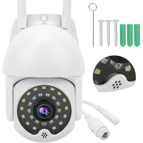 Caméra de Surveillance WiFi 360° avec Audio Bidirectionnel, Détection de Mouvement et Alarme, Compatible Prise UE 100‑240V