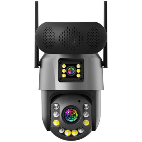 Caméra de Surveillance WiFi/4G 8MP Double Objectif 50X Zoom Optique - PTZ 6 Pouces, Haut-Parleur Bluetooth, Vision Nocturne Couleur, Détection Humaine, IP66 Étanche, Audio Bidirectionnel, ICsee